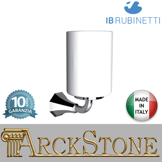 Porta spazzolino a muro Ø61Xh161 mm marca IB rubinetti modello Belmondo finitura ottone cromato rivenditore autorizzato parete accessori bagno arredamento campania garanzia 10 anni azienda certificata made in italy