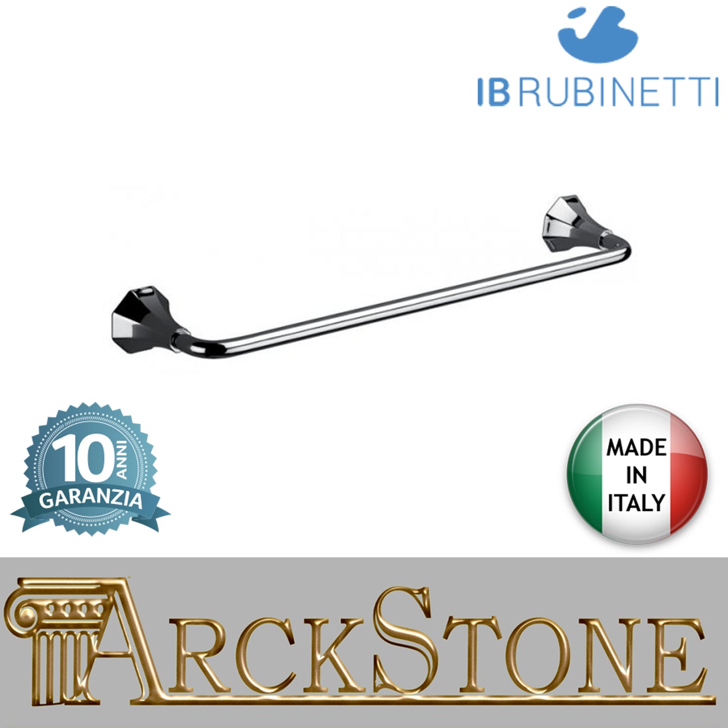 Porta asciugamano a muro 600X92Xh46 mm marca IB rubinetti modello Belmondo finitura ottone cromato rivenditore autorizzato parete accessori bagno arredamento campania garanzia 10 anni azienda certificata made in italy