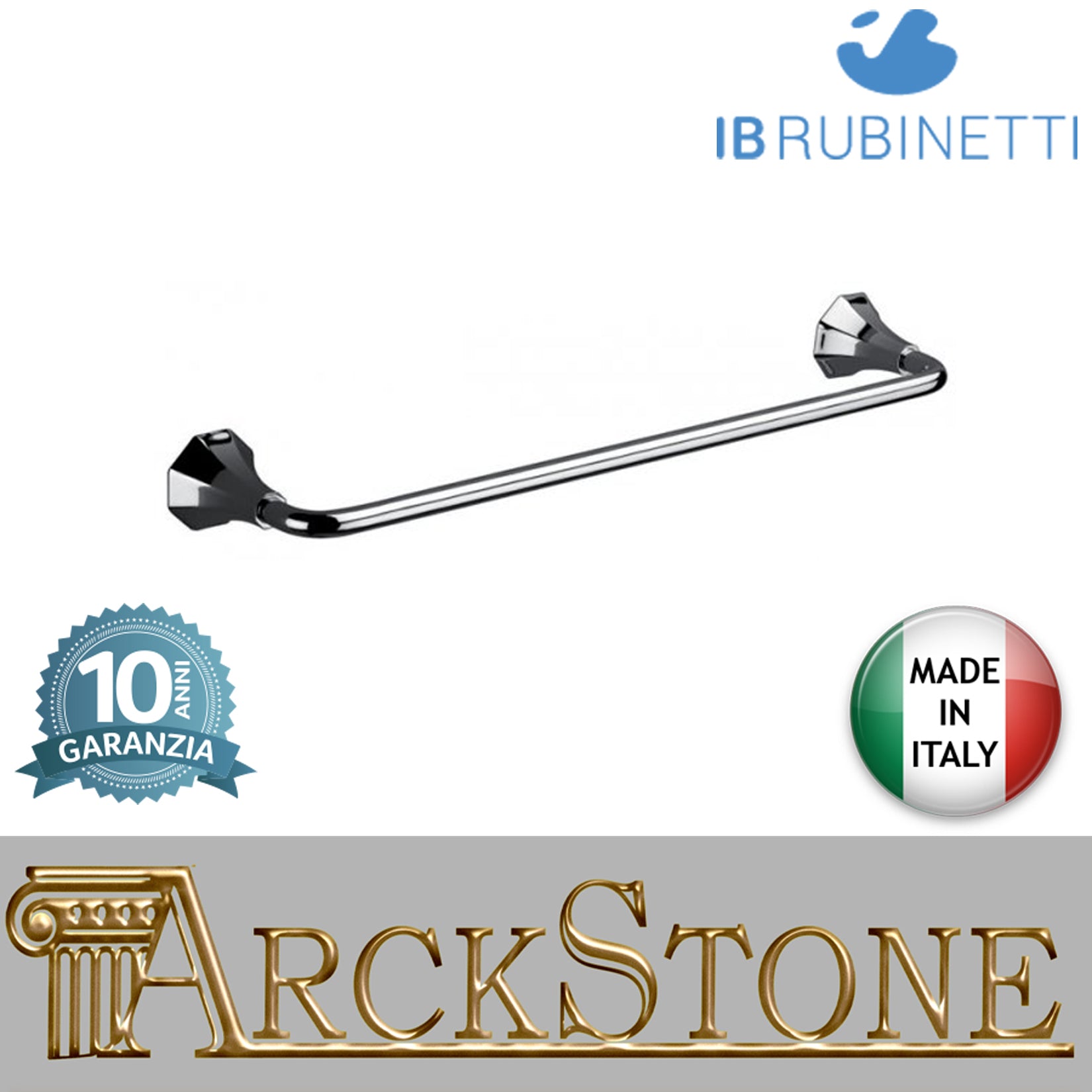Porta asciugamano a muro 600X92Xh46 mm marca IB rubinetti modello Belmondo finitura ottone cromato rivenditore autorizzato parete accessori bagno arredamento campania garanzia 10 anni azienda certificata made in italy