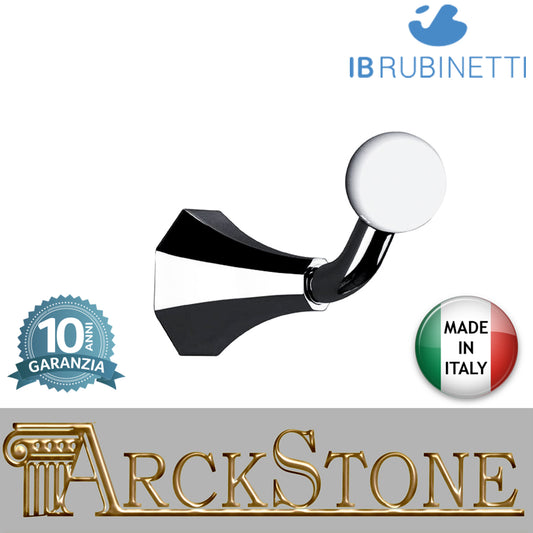 Porta abiti 83Xh68 mm marca IB rubinetti modello Belmondo finitura ottone cromato rivenditore autorizzato parete accessori bagno arredamento campania garanzia 10 anni azienda certificata made in italy