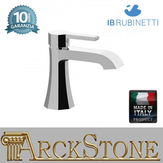 Miscelatore lavabo completo di piletta di scarico Click-Clack marca IB rubinetti modello Belmondo Elle rubinetteria rubinetto ottone cromato bagno Rivenditore Autorizzato Campania Arredamento Arredo Finitura Cromo Fontana qualità garanzia 10 anni azienda
