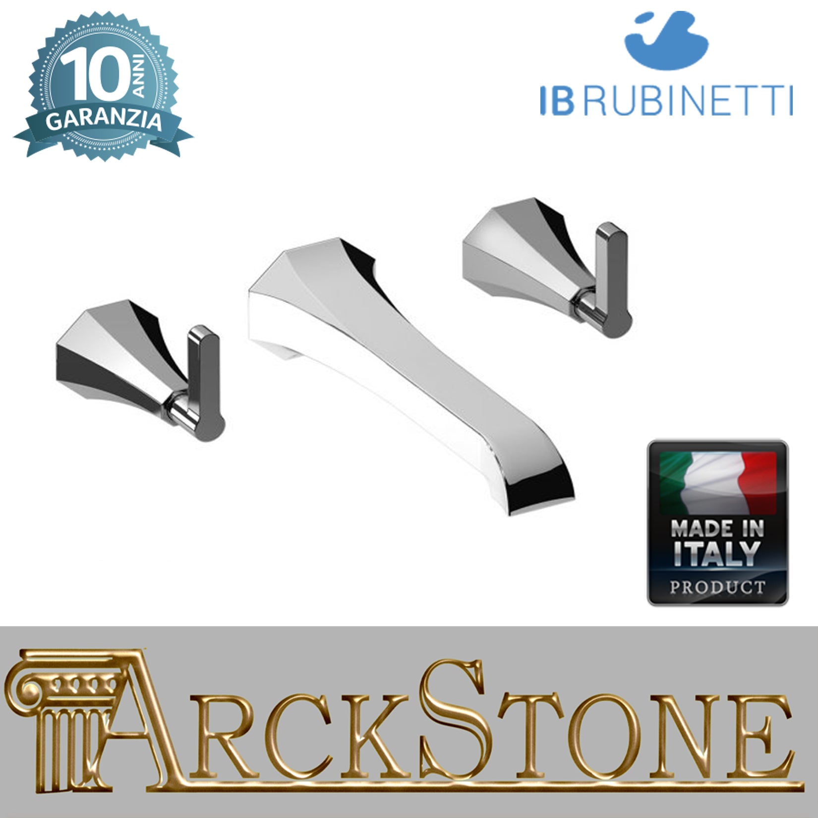 Miscelatore lavabo a parete marca IB rubinetti modello Belmondo Elle rubinetteria rubinetto ottone cromato bagno Rivenditore Autorizzato Campania Arredamento Arredo Finitura Cromo Fontana garanzia 10 anni italy