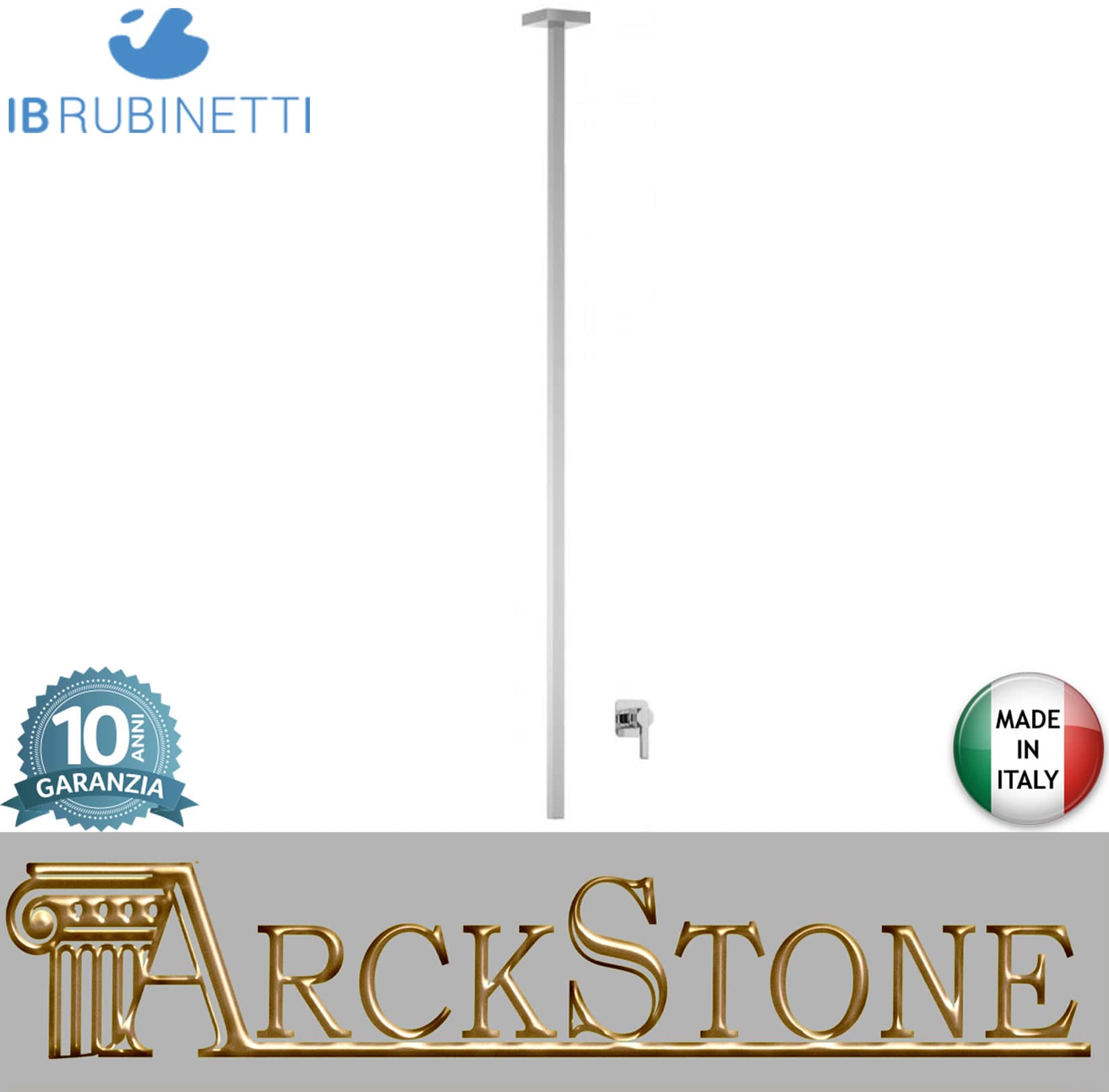 Miscelatore lavabo da soffitto alimentato con comando remoto incluso marca IB rubinetti modello Belmondo Elle rubinetteria rubinetto ottone cromato bagno Rivenditore Autorizzato Campania Arredamento Arredo Finitura Cromo Fontana garanzia 10 anni azienda