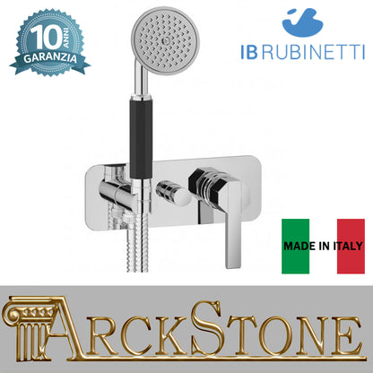 Miscelatore doccia incasso due vie con kit doccia integrato nella placca marca IB rubinetti modello Belmondo Elle rubinetteria rubinetto ottone cromato bagno casa Rivenditore Autorizzato Campania Arredamento Arredo Finitura Cromo Fontana azienda certifica