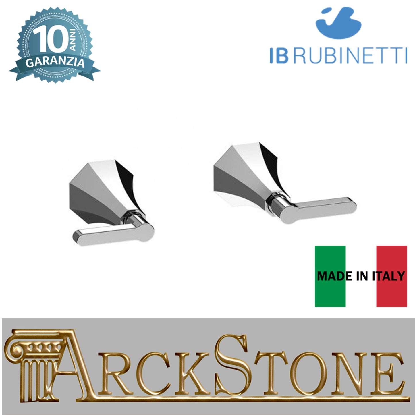 Rubinetti d'arresto doccia ad incasso due fori marca IB rubinetti modello Belmondo Elle rubinetteria rubinetto ottone cromato bagno casa muro Rivenditore Autorizzato Campania Arredamento Arredo Finitura Cromo azienda certificata qualità garanzia 10 anni 