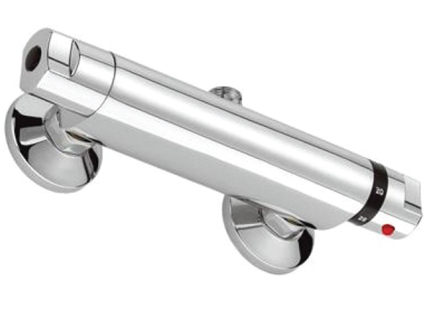 Miscelatore Per Doccia Esterno Termostatico Con Attacco Superiore Duemmeggi Termostatici Rovesciato Installazione Muro Parete 1 Via 1 Leva Manopola Monocomando 2 Fori Stile Moderno Materiale Ottone Finitura Cromata Made in Italy Garanzia 5 Anni