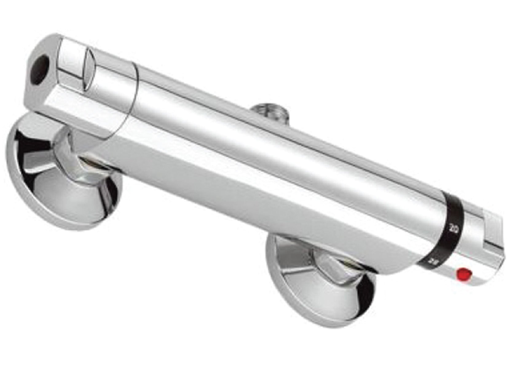 Miscelatore Per Doccia Esterno Termostatico Con Attacco Superiore Duemmeggi Termostatici Rovesciato Installazione Muro Parete 1 Via 1 Leva Manopola Monocomando 2 Fori Stile Moderno Materiale Ottone Finitura Cromata Made in Italy Garanzia 5 Anni