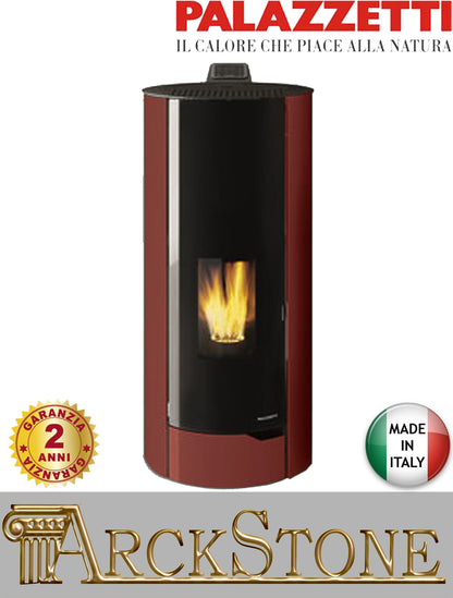 Stufa Pellet Aria Calda Ventilata Standard Palazzetti Ecofire Nina 8 Potenza 8,2 kW Bordeaux