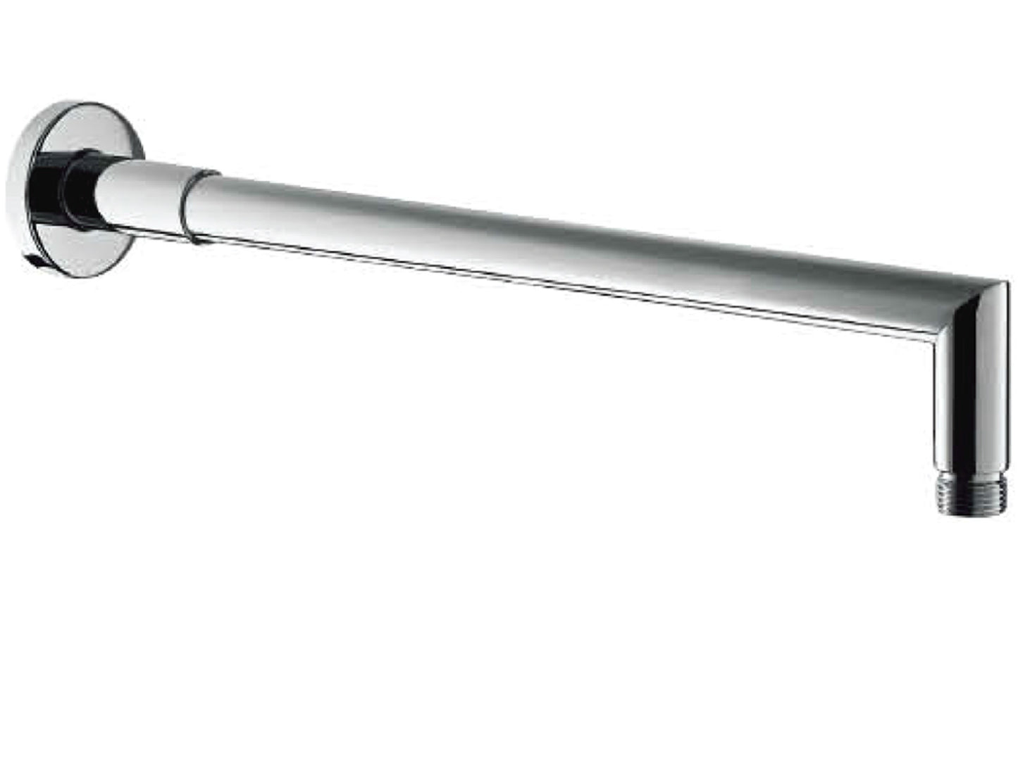 Duemmeggi Braccio Tondo 370-90° Doccia 370 MM Con Supporto Installazione A Muro Parete Tondo Ottone Finitura Cromata Made in Italy Garanzia 5 Anni