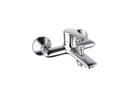 Miscelatore Vasca Esterno Con Duplex E Set Doccia Duemmeggi Beta Installazione Parete Muro 3 Fori Monocomando 1 Leva Manopola Stile Moderno Con Doccetta Ottone Finitura Cromata Made in Italy Garanzia 5 Anni