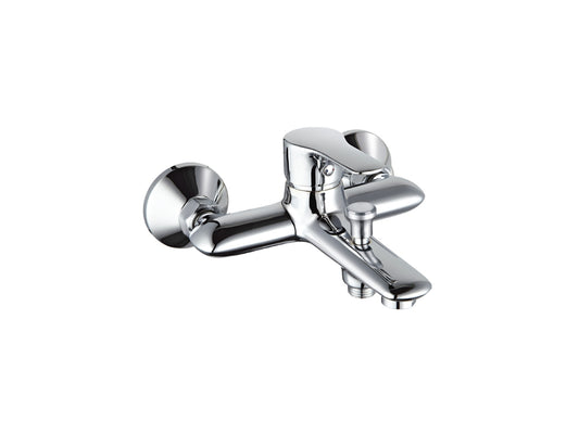 Miscelatore Vasca Esterno Con Duplex E Set Doccia Duemmeggi Beta Installazione Parete Muro 3 Fori Monocomando 1 Leva Manopola Stile Moderno Con Doccetta Ottone Finitura Cromata Made in Italy Garanzia 5 Anni