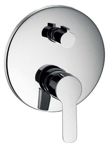 Miscelatore Incasso Doccia Con Deviatore Automatico Duemmeggi Beta 2 Vie Con Piastra Stile Moderno Forma Tondeggiante Meccanico 2 Fori 1 Leva Manopola Monocomando Ottone Finitura Cromata Made in Italy Garanzia 5 Anni