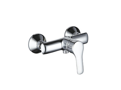 Miscelatore Doccia Esterno Attacco 1/2" Con Duplex E Set Doccia Duemmeggi Beta Installazione Muro Parete 3 Fori 1 Via 1 Leva Manopola Monocomando Stile Moderno Materiale Ottone Finitura Cromata Made in Italy Garanzia 5 Anni