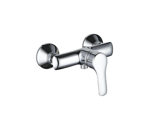 Miscelatore Doccia Esterno Attacco 1/2" Con Duplex E Set Doccia Duemmeggi Beta Installazione Muro Parete 3 Fori 1 Via 1 Leva Manopola Monocomando Stile Moderno Materiale Ottone Finitura Cromata Made in Italy Garanzia 5 Anni