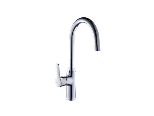 Miscelatore Lavello Canna Snodata Alta Duemmeggi Beta Installazione Appoggio Monoforo 1 Foro 1 Leva Monocomando Manopola Stile Moderno Materiale Ottone Finitura Cromata Made in Italy Garanzia 5 Anni