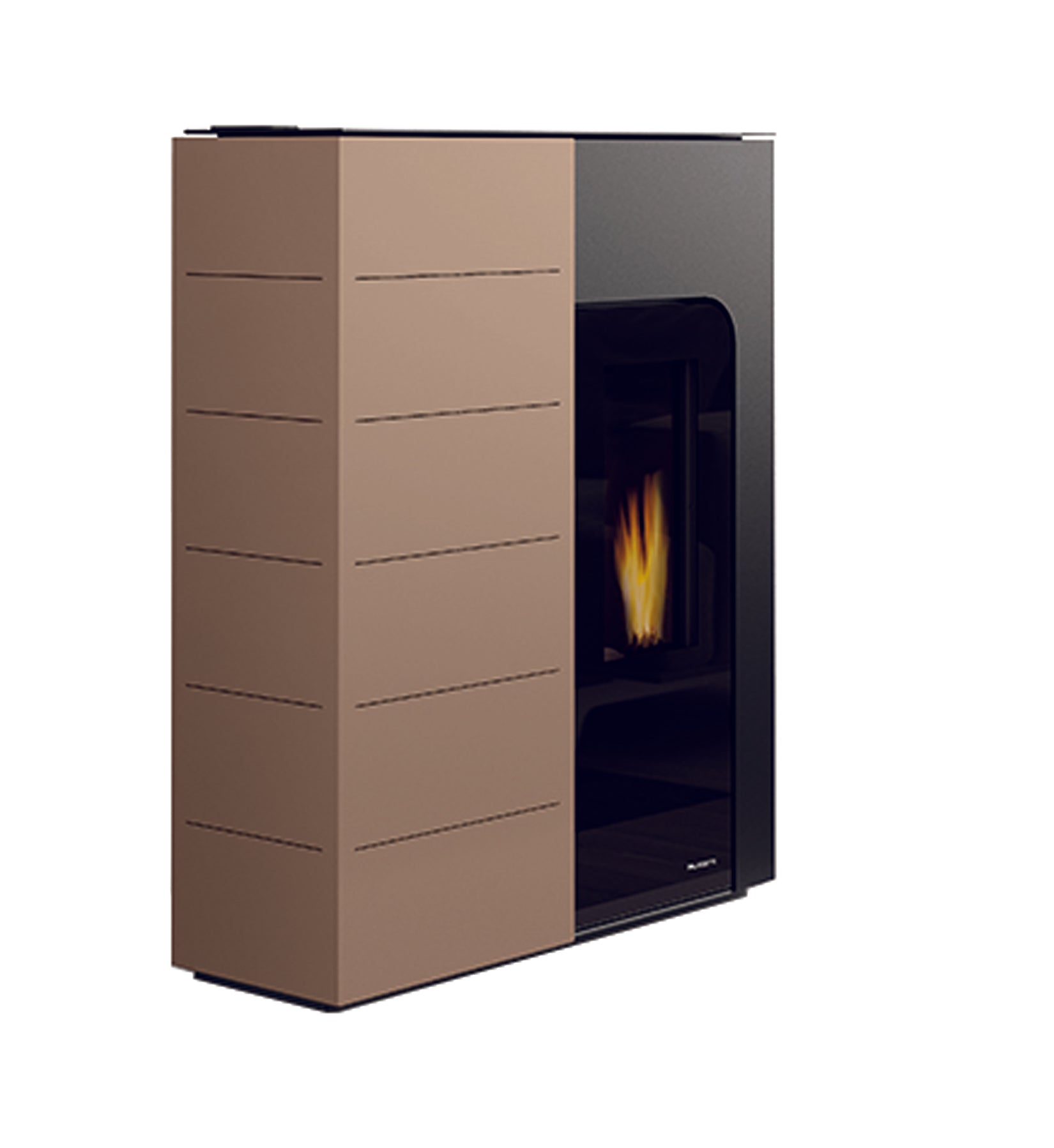 Stufa Pellet Aria Calda Ventilata Canalizzata Slim Palazzetti Ginger 9 Potenza 9 KW Caffellatte Ridotta Salvaspazio