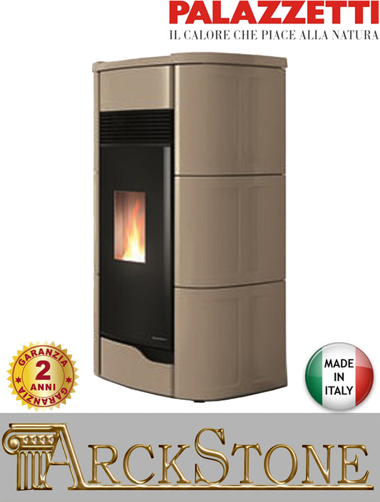 Palazzetti Anna 12 PRO 3 Stufa Pellet Aria Calda Ventilata Tre Ventilatori Ecofire Ermetica Potenza 12 kW Caffellatte