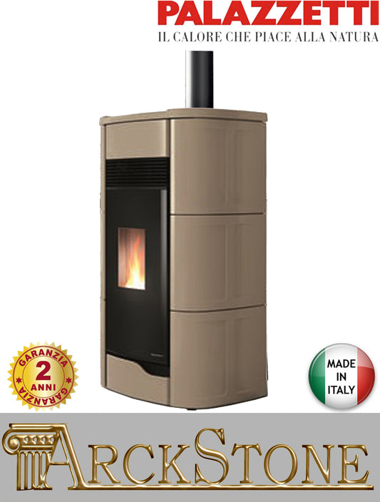 Stufa Pellet Aria Calda Ventilata Ecofire Ermetica Palazzetti Anna 12 US Potenza 12 kW Caffellatte