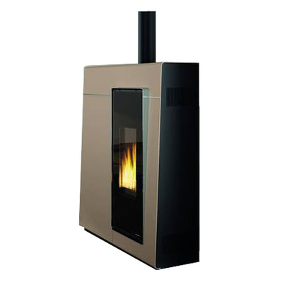 Stufa Pellet Aria Calda Ventilata Canalizzata Ermetica Slim Palazzetti Michelle 8 US Potenza 8 KW Caffellatte Ridotta Salvaspazio