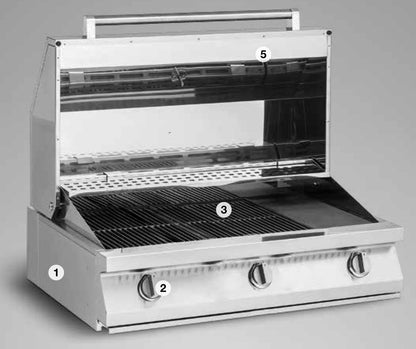 Palazzetti in Giardino Romeo 70 Barbecue Grill a Gas Metano e GPL in Acciaio Inox Senza Coperchio per Interno Esterno 3 Bruciatori Accensione One Touch Diffusori Calore Con Piastra Cottura Ghisa Ampia Vaschetta Raccogli Grasso Misura 70x60xh23 cm 32 Kg