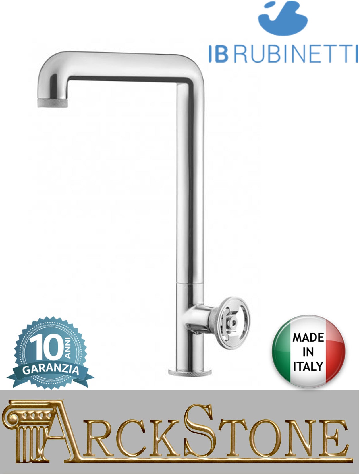 Miscelatore lavello marca IB Rubinetti finitura ottone cromato appoggio monoforo leva tonda cromo arredo cucina rubinetto rubinetteria fontana mix acqua arredamento casa home rivenditore autorizzato campania napoli garanzia 10 anni qualità made in italy