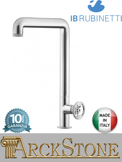 Miscelatore lavello marca IB Rubinetti finitura ottone cromato appoggio monoforo leva tonda cromo arredo cucina rubinetto rubinetteria fontana mix acqua arredamento casa home rivenditore autorizzato campania napoli garanzia 10 anni qualità made in italy
