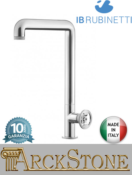 Miscelatore lavello marca IB Rubinetti finitura ottone cromato appoggio monoforo leva tonda cromo arredo cucina rubinetto rubinetteria fontana mix acqua arredamento casa home rivenditore autorizzato campania napoli garanzia 10 anni qualità made in italy
