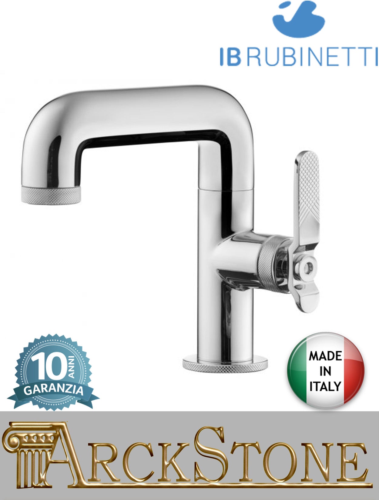 Miscelatore lavabo marca IB Rubinetti modello Lever Flat finitura ottone cromato appoggio monoforo completo piletta scarico click-clack bagno leva piatta rubinetto rubinetteria fontana mix rivenditore autorizzato campania napoli garanzia 10 anni qualità