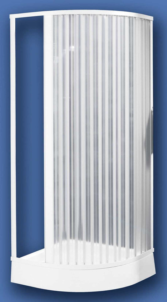 Negrari Hobby Box Cabina Doccia Riducibile 80x80 L80 P80 H184cm Angolare Angolo Simmetrico Semicircolare Curvo Tondo Bianco Profili PVC Anta Scorrevole Reversibile Soffietto Tagliabile Accorciabile Arredo Bagno Economica Pannelli Infrangibili Viti Acciaio