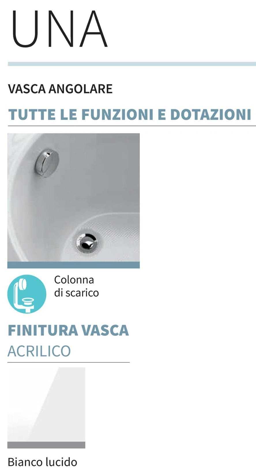 Novellini Una Vasca da Bagno Versione Standard Con Telaio Misura 135x135 H55 cm Forma Esterna Tonda Curva Semicircolare Simmetrica Interna Ovale Installazione Angolare Reversibile Pannello Frontale Colonna Scarico Materiale Acrilico Finitura Bianco Lucido