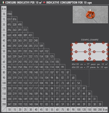 Raimondi Levelling System RLS 300 Viti Basi Vite per piastrelle con Altezza da 3 a 15 mm e per Fuga da 1 mm 