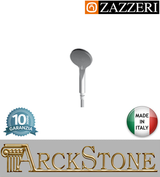 Set doccia doccetta mano Ø115 mm marca Zazzeri modello Shower Unix finitura cromata tre funzioni flessibile PVC anticalcare multifunzione parete arredamento bagno cromo garanzia 10 anni azienda made in italy