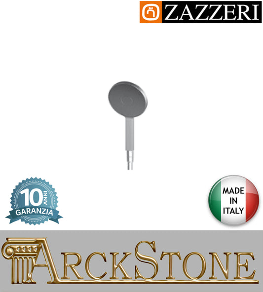 Set doccia doccetta mano Ø140 mm marca Zazzeri modello Shower Unix completo cromata flessibile PVC anticalcare parete arredamento bagno cromo casa garanzia 10 anni azienda qualità made in italy