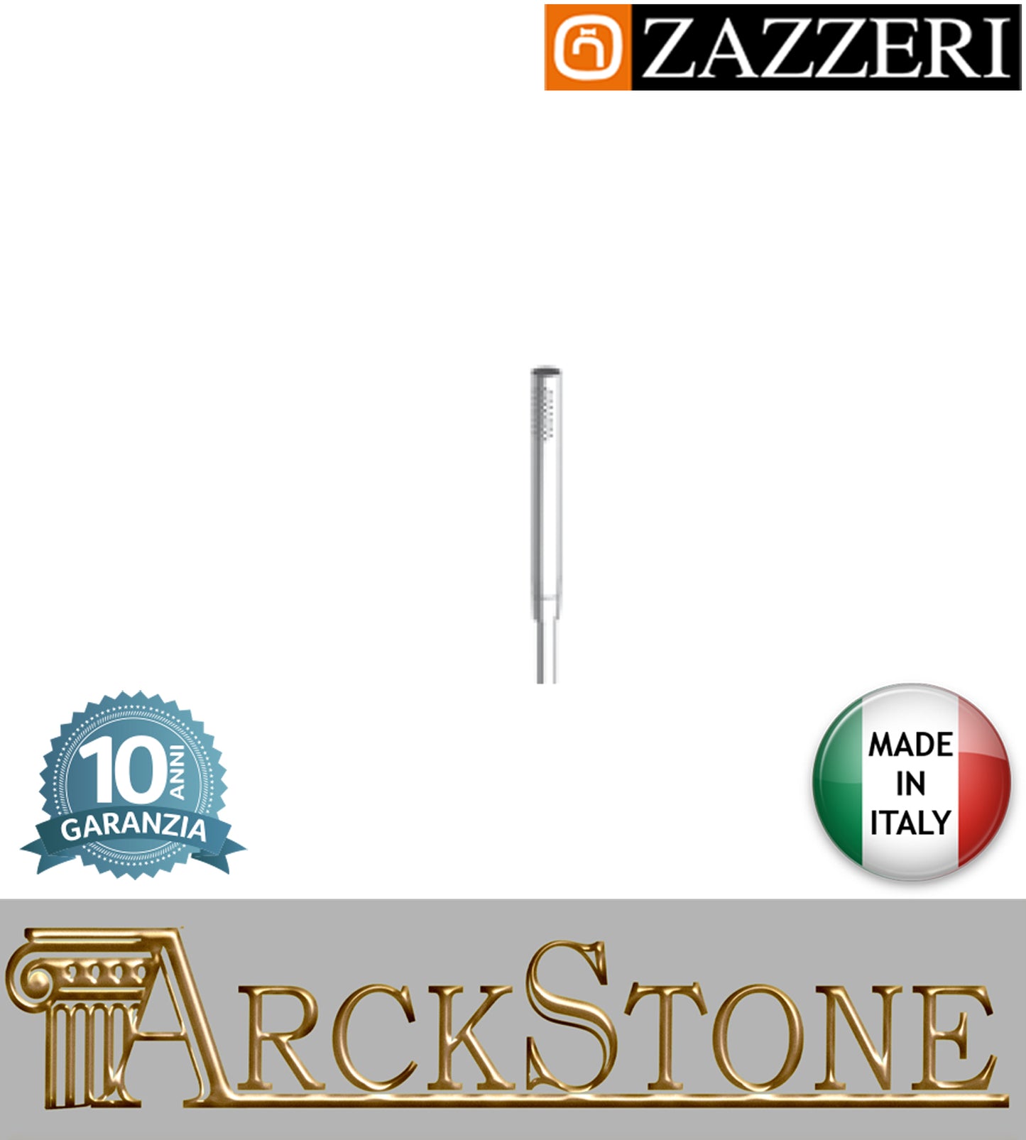 Set doccia doccetta mano stilo marca Zazzeri modello Shower Unix completo finitura cromata flessibile PVC anticalcare parete arredamento bagno cromo casa garanzia 10 anni azienda qualità made in italy