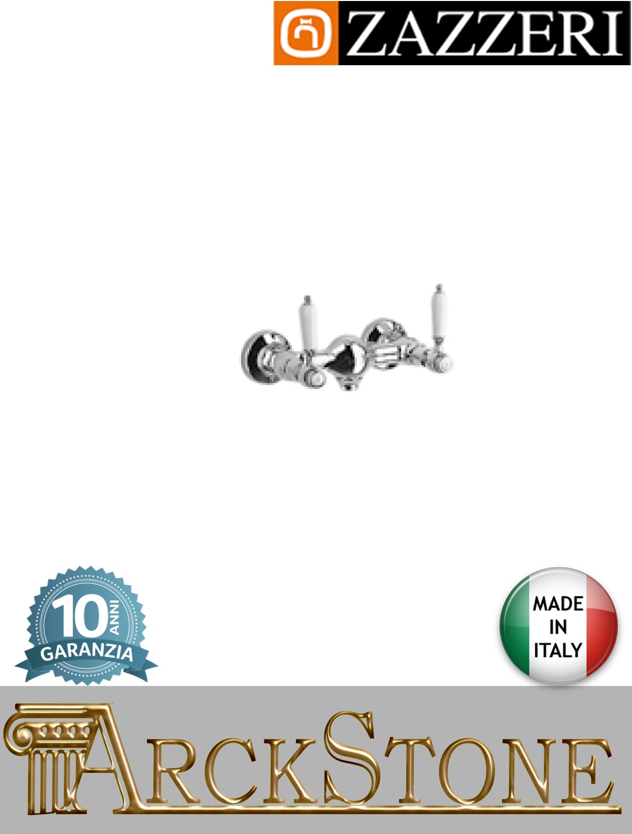 Miscelatore gruppo doccia marca Zazzeri modello 803 finitura ottone cromato parete esterno vitone ceramico 90° leva ceramica bianca senza doccetta flessibile rubinetto rubinetteria mix acqua fontana bagno garanzia 10 anni qualità made in italy