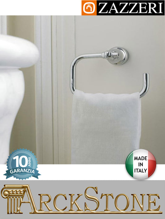 Porta asciugamano marca Zazzeri modello 800 finitura cromata mm H160 L220 P95 parete anello muro arredamento casa home arredo bagno accessori azienda certificata acqua garanzia 10 anni qualità made in italy