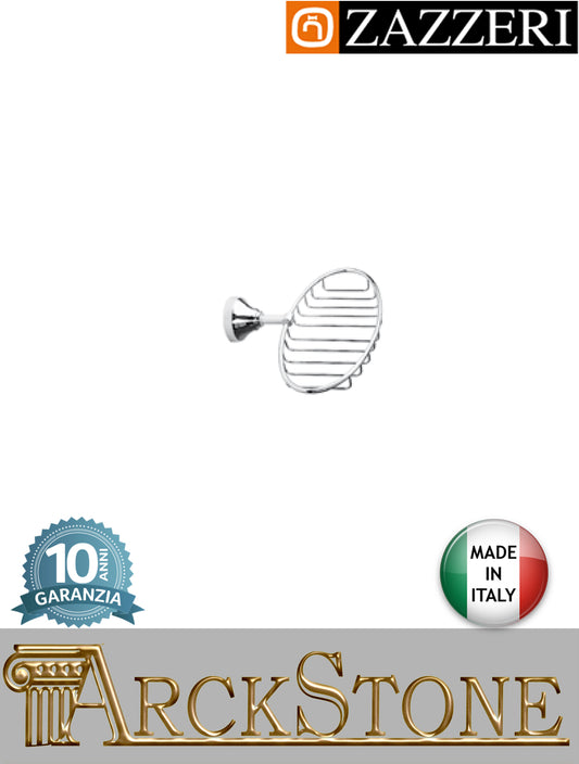Porta sapone marca Zazzeri modello 800 finitura ottone cromato parete ovale mm H70 L270 P215 muro accessori bagno arredo arredamento casa home azienda certificata garanzia 10 anni qualità made in italy