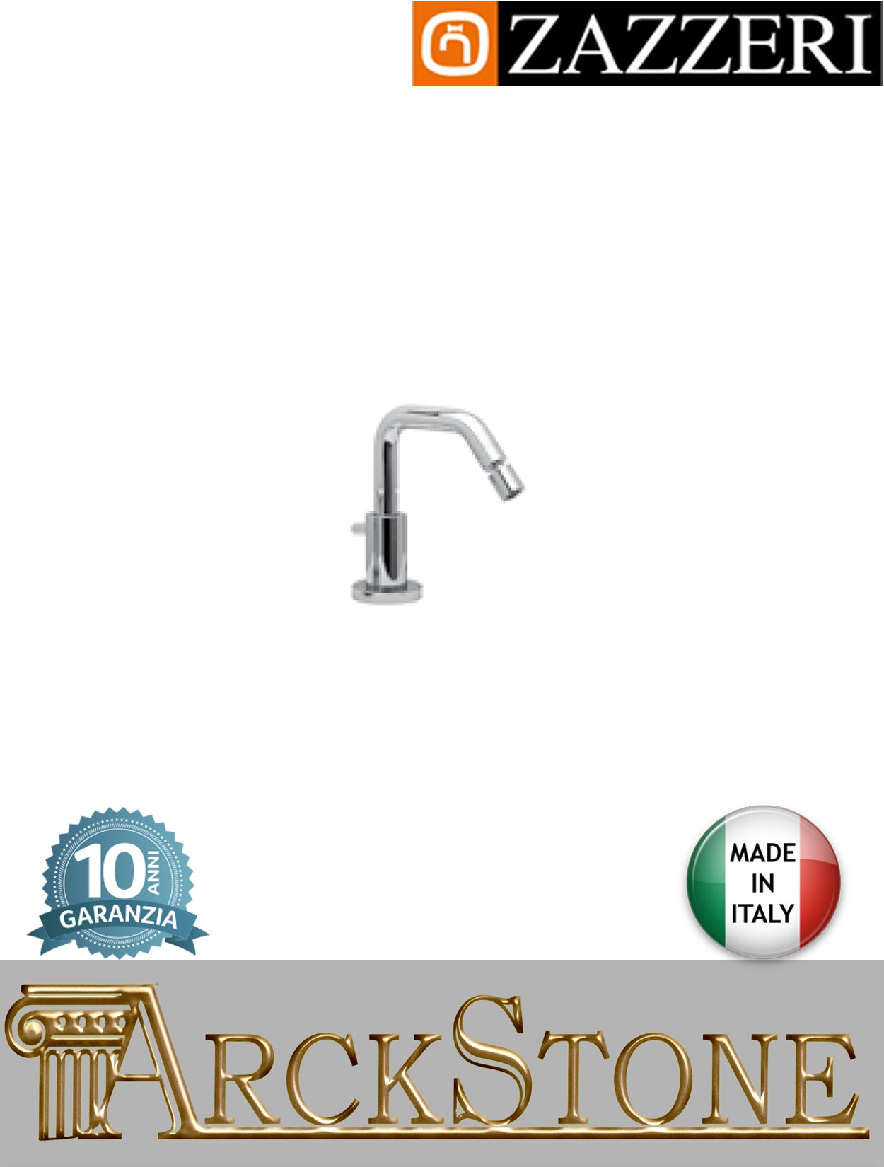 Getto bidet marca Zazzeri modello Unix finitura ottone cromato senza miscelatore collo quadro appoggio monoforo rubinetto rubinetteria fontana acqua arredamento arredo bagno garanzia 10 anni qualità made in italy