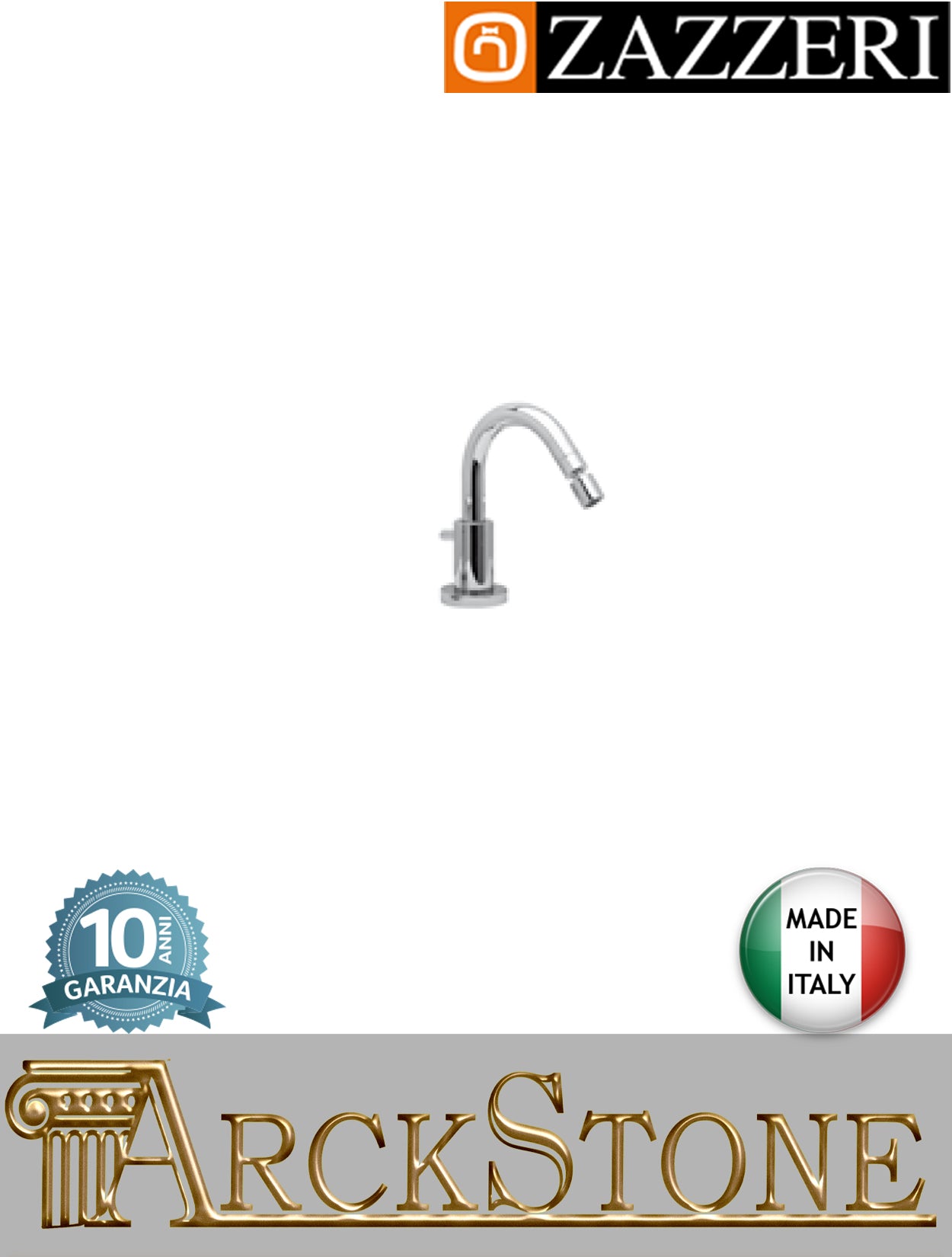 Getto bidet marca Zazzeri modello Unix finitura ottone cromato senza miscelatore collo tondo appoggio rubinetto rubinetteria fontana acqua arredamento arredo bagno garanzia 10 anni qualità made in italy