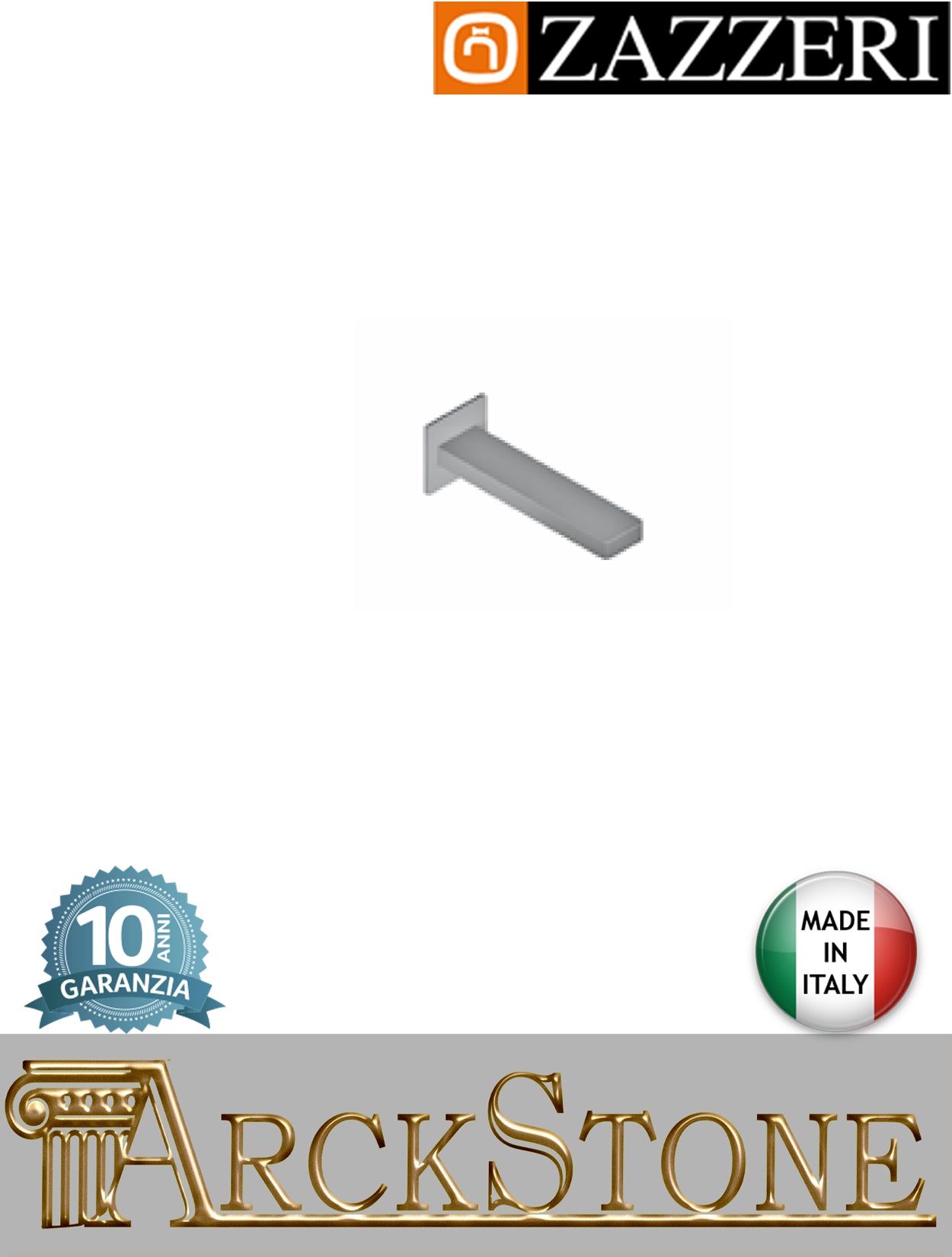 Getto lavabo vasca marca Zazzeri modello Unix finitura ottone cromato incasso 170 mm senza miscelatore parete rubinetto rubinetteria fontana muro acqua arredo bagno casa home garanzia 10 anni qualità made in italy