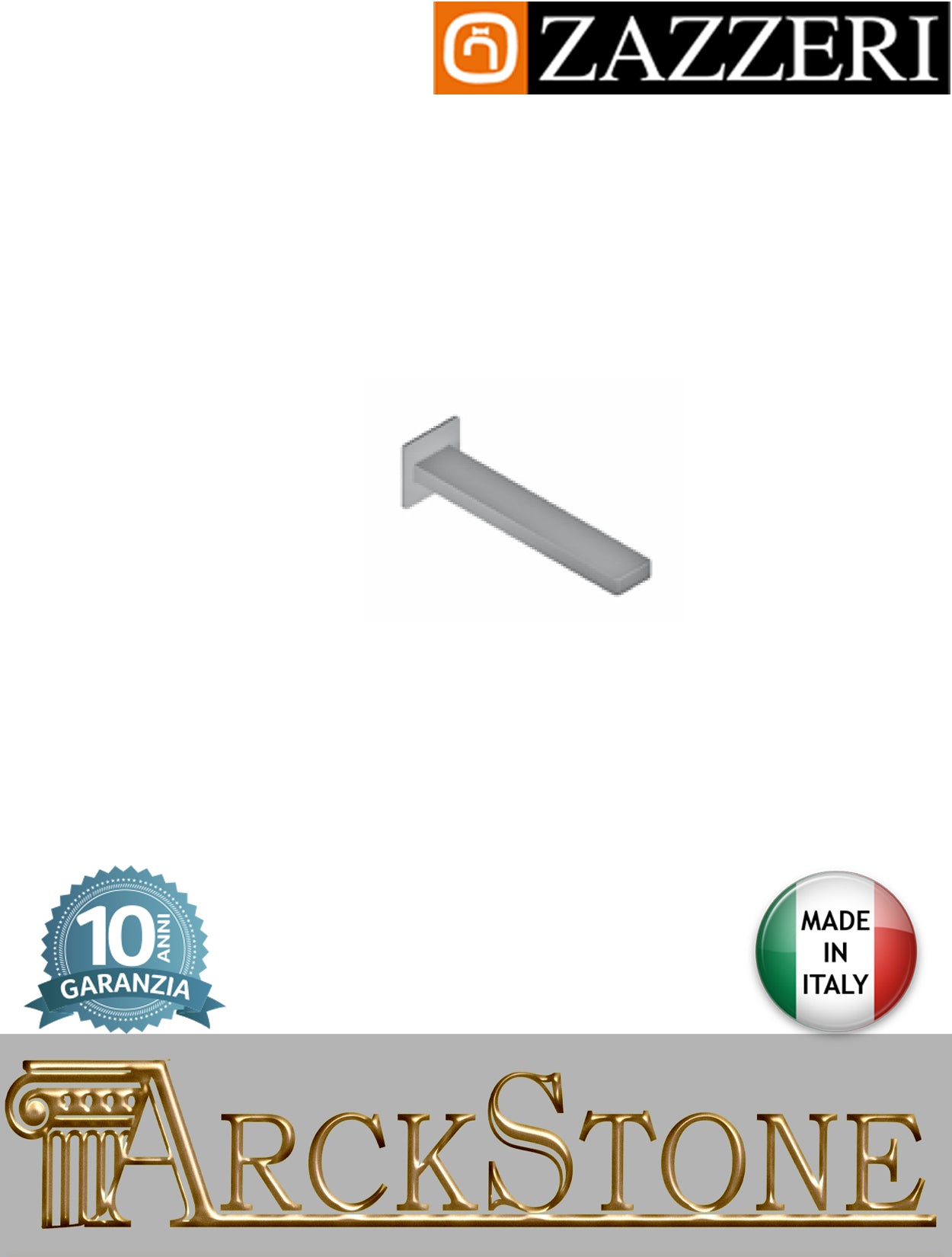 Getto lavabo vasca marca Zazzeri modello Unix finitura ottone cromato incasso 230 mm senza miscelatore parete rubinetto rubinetteria fontana muro acqua arredo bagno casa home garanzia 10 anni qualità made in italy