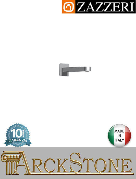 Getto lavabo vasca marca Zazzeri modello Unix finitura ottone cromato 180 mm senza miscelatore parete rubinetto anticalcare rubinetteria fontana muro acqua arredo bagno casa garanzia 10 anni qualità made in italy