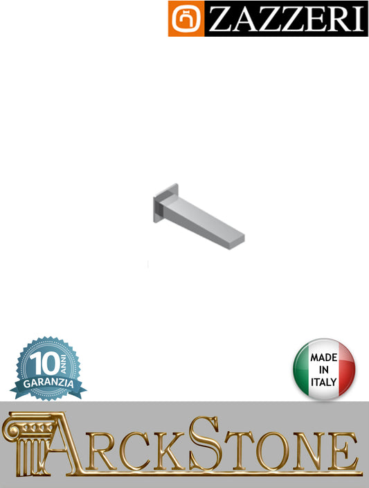 Getto lavabo marca Zazzeri modello Unix finitura ottone cromato 190 mm senza miscelatore parete incasso rubinetto rubinetteria fontana muro acqua arredo bagno arredamento casa garanzia 10 anni qualità made in italy 