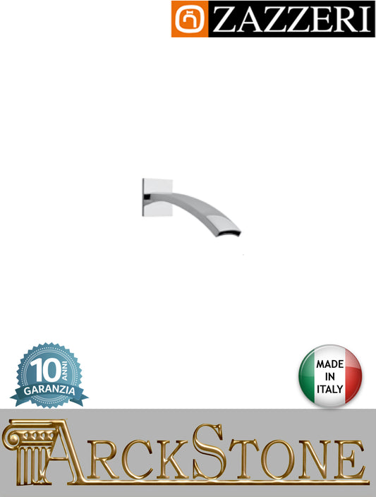 Getto vasca marca Zazzeri modello Unix finitura ottone cromato erogazione 188,3 mm parete incasso rubinetto rubinetteria fontana muro acqua arredo bagno arredamento garanzia 10 anni qualità made in italy 