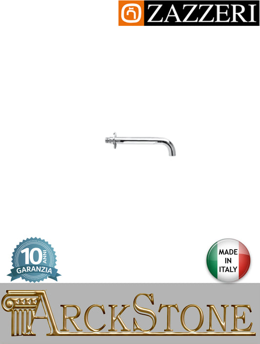 Getto vasca 215 mm marca Zazzeri modello Unix finitura ottone cromato senza miscelatore parete incasso rubinetto rubinetteria fontana muro acqua arredo bagno arredamento garanzia 10 anni qualità made in italy 