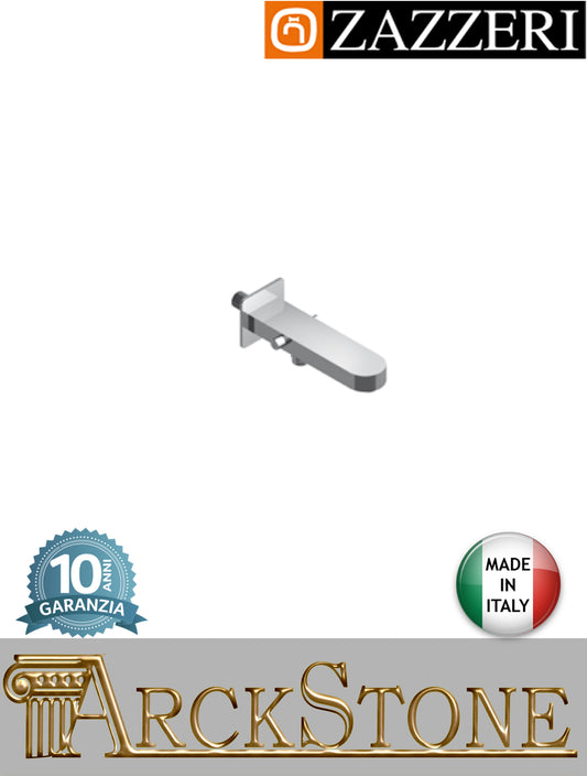 Getto vasca marca Zazzeri modello Unix finitura ottone cromato senza miscelatore parete incasso deviatore 175 mm rubinetto anticalcare rubinetteria fontana muro acqua arredo bagno garanzia 10 anni qualità made in italy