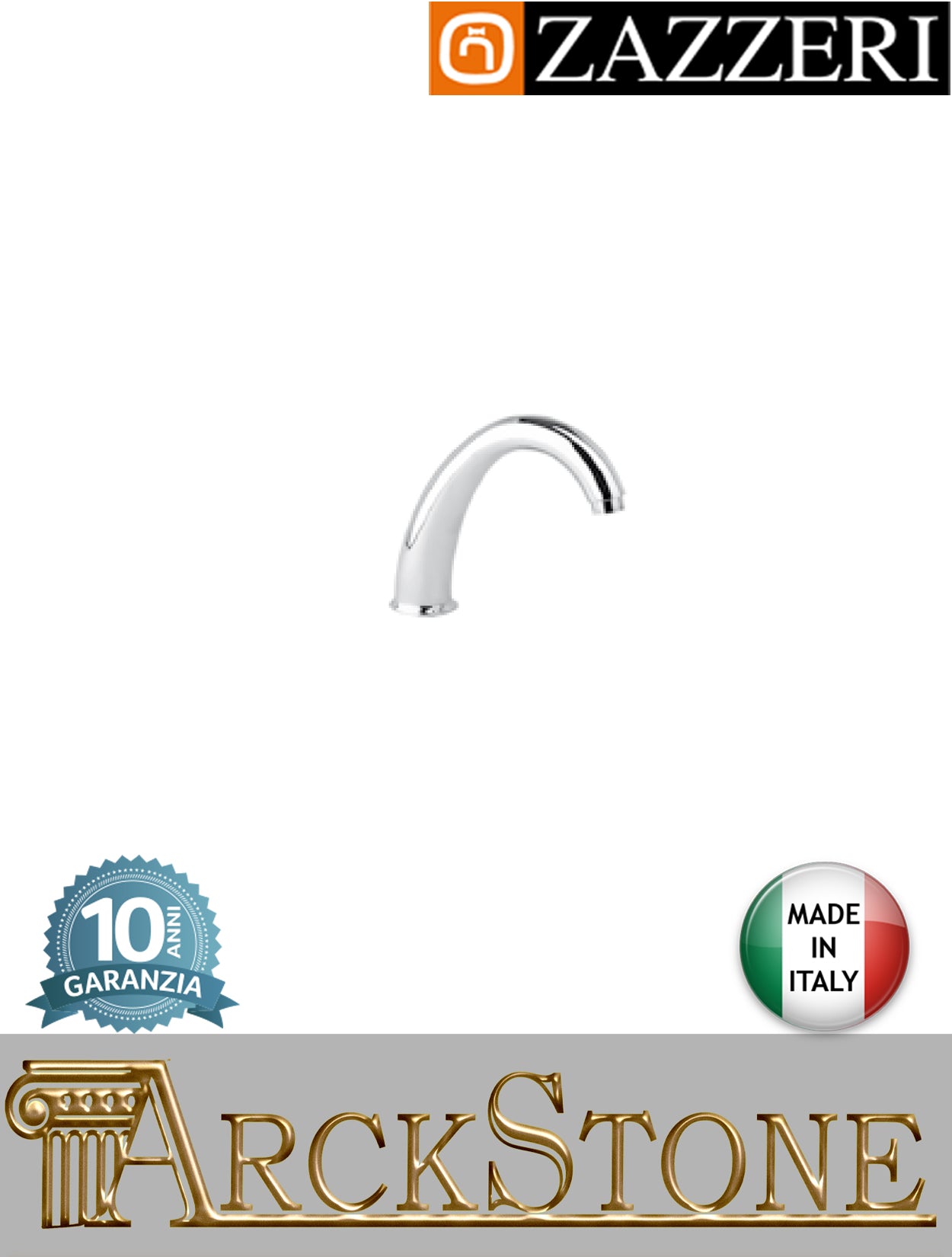 Getto vasca marca Zazzeri modello Unix finitura ottone cromato appoggio erogazione piano bordo rubinetto rubinetteria fontana L190 H195 mm acqua arredamento casa cromo home arredo bagno garanzia 10 anni qualità made in italy
