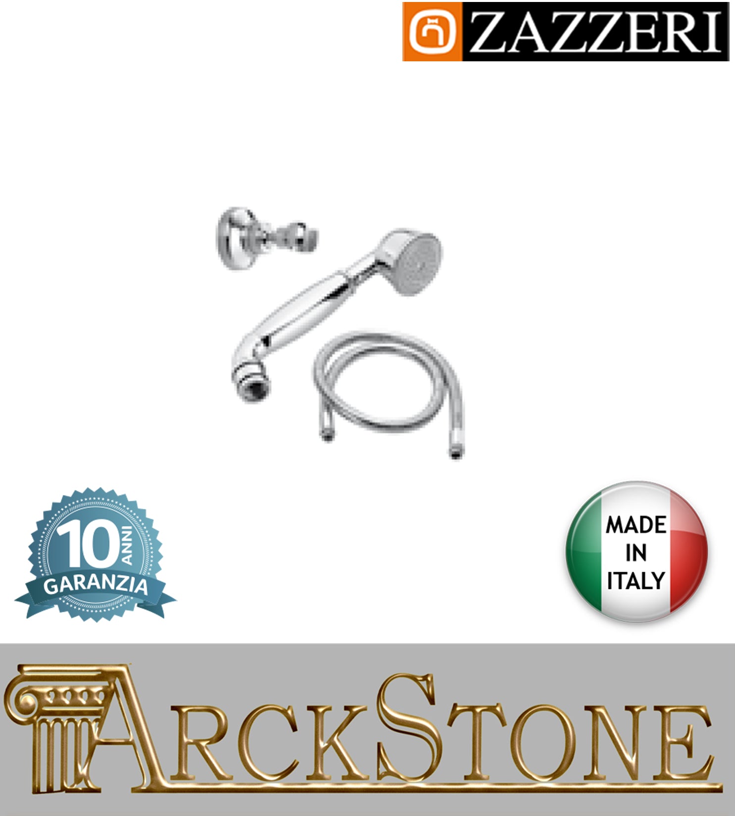 Set doccia doccetta marca Zazzeri modello Shower Unix 30000412A00 CRCR completo finitura cromata supporto flessibile parete muro arredamento bagno cromo casa acqua arredo garanzia 10 anni azienda certificata qualità made in italy