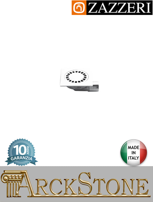 Piletta scarico sifoide marca Zazzeri modello Unix finitura cromata pavimento sifone terra 120x120 mm rubinetteria arredamento casa home arredo bagno acqua azienda certificata garanzia 10 anni qualità made in italy