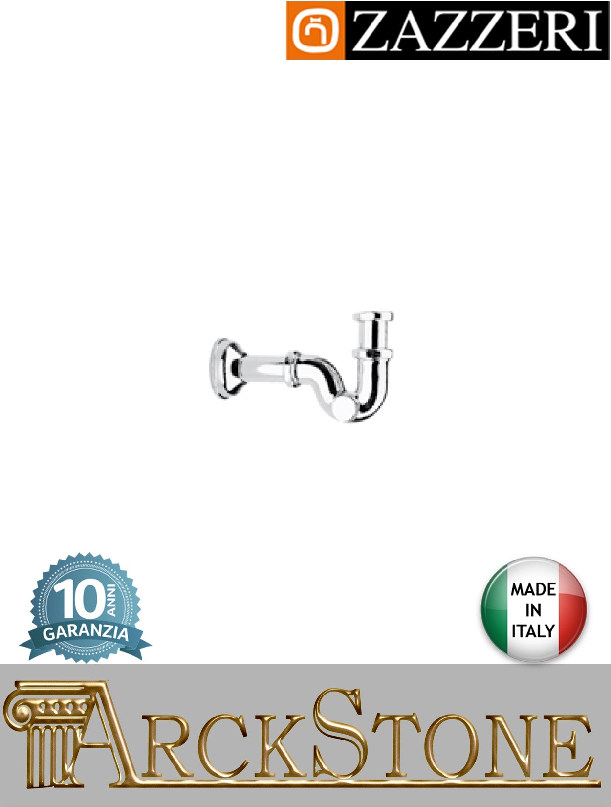 Sifone bidet marca Zazzeri modello Unix finitura cromata ispezionabile arredamento casa home arredo bagno rubinetteria azienda certificata garanzia 10 anni qualità made in italy